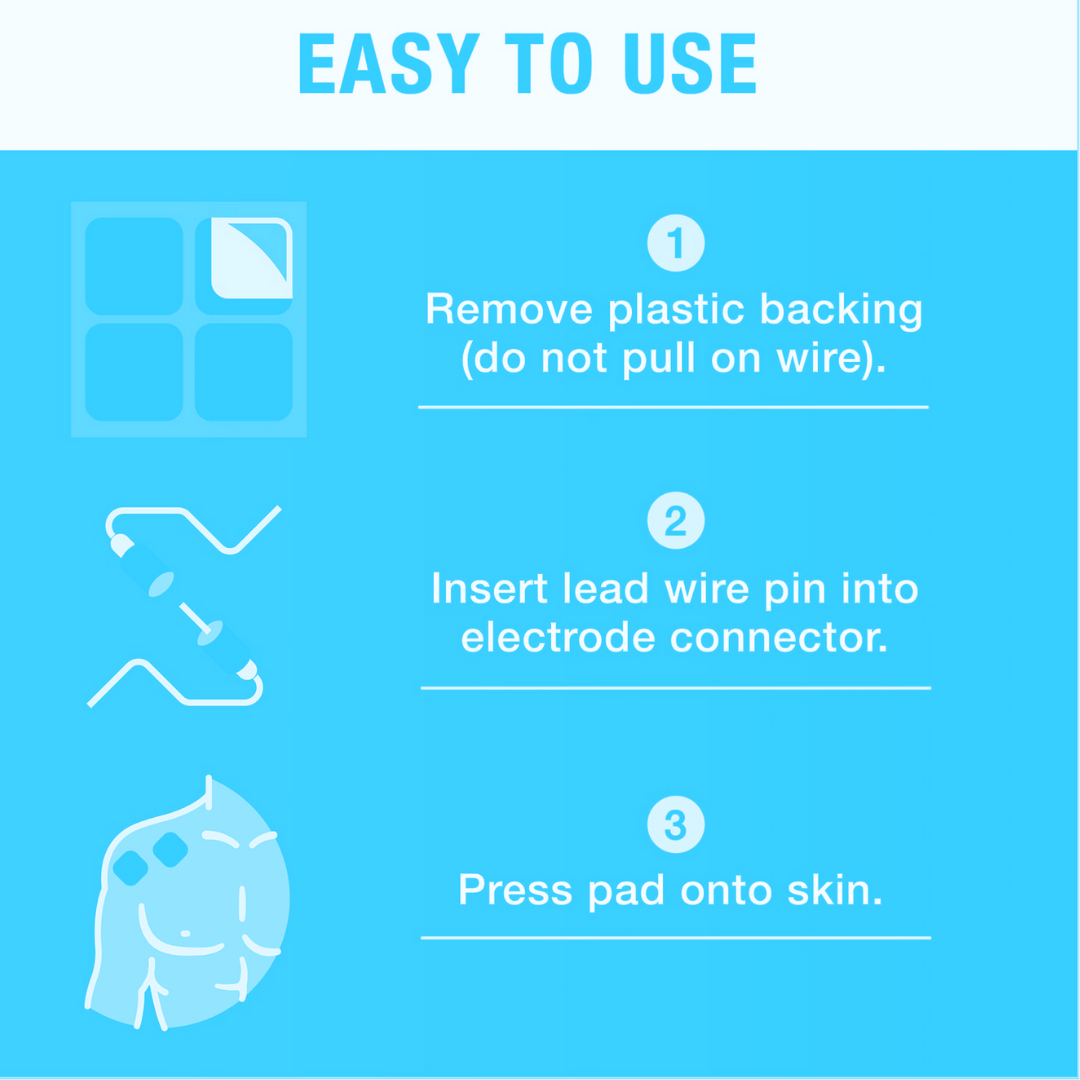 Call to care TENS Electrode pads wired (Pack of 4) - Compatible with TENS Machines
