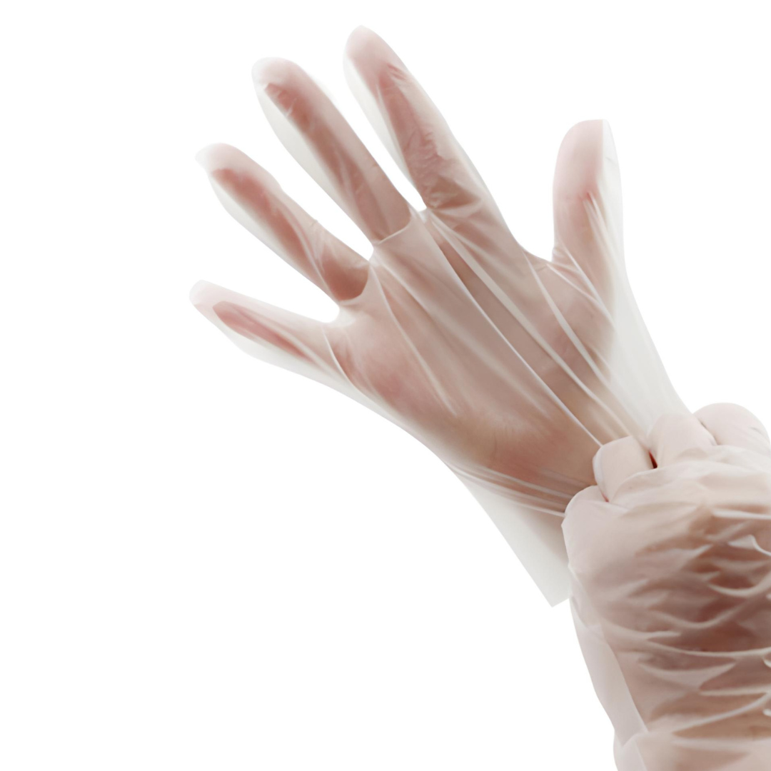Call to care TPE Disposable Gloves ,100 Plastic Gloves Latex free, Easy disposable gloves, for care givers