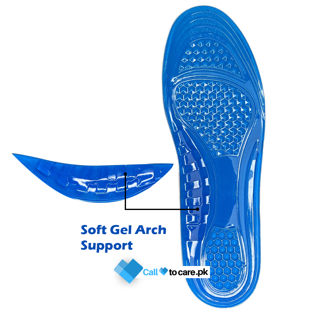 Call to care Gel Insole with Soft Gel Arch adjustable unisex cushion soles for heels and feet Plantar Fasciitis flat feet