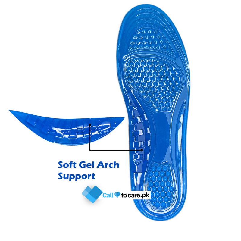 Call to care Gel Insole with Soft Gel Arch adjustable unisex cushion soles for heels and feet Plantar Fasciitis flat feet