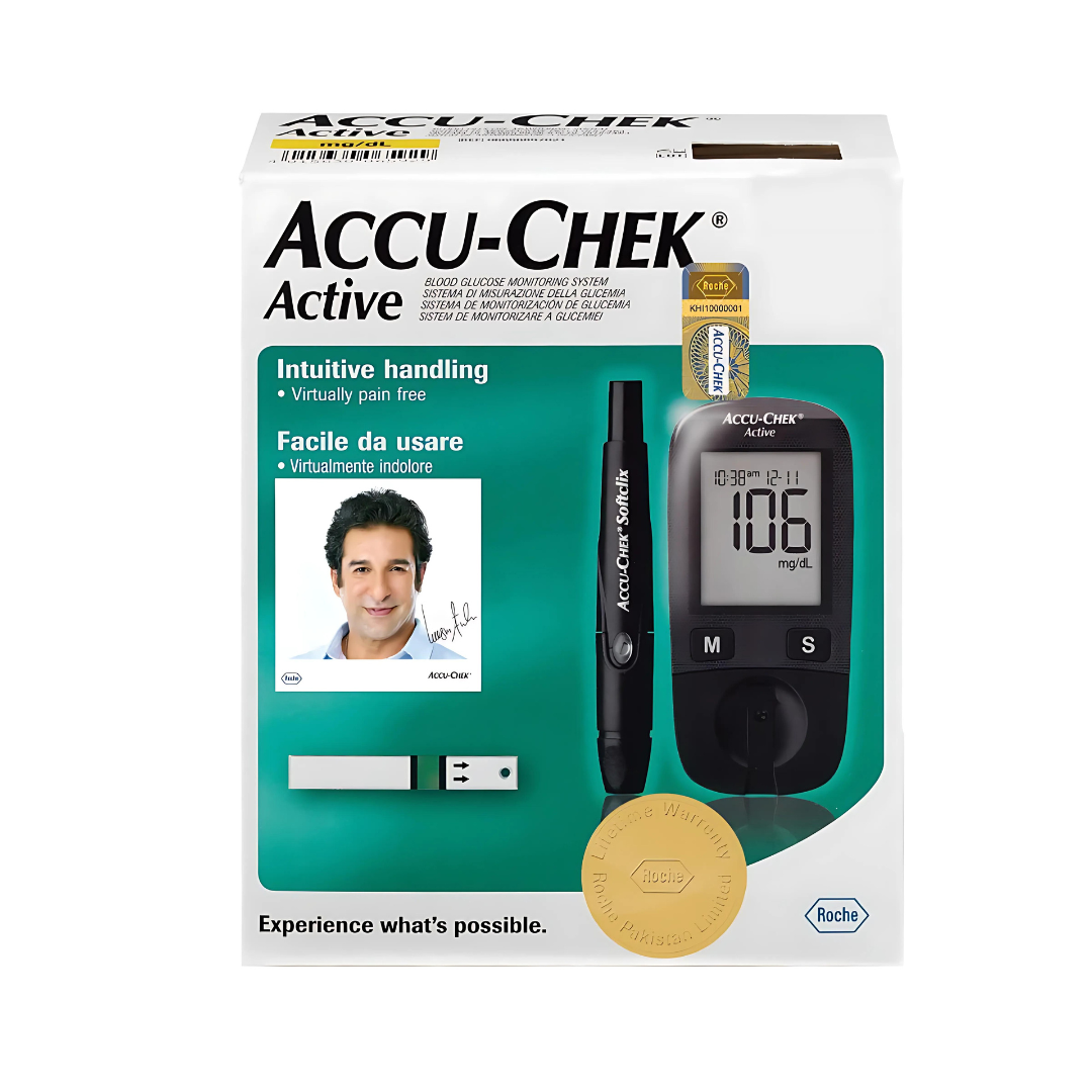 Accu-Chek Active Glucometer with free 10 strips | Lifetime Warranty by Call to care