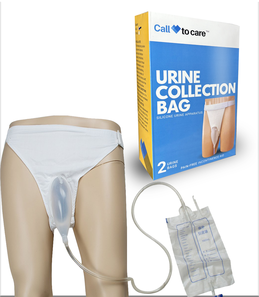 Call to Care Silicone Urine Collection Bag with 2 Bags 2000ml & 1000ml & Urinating Underwear for Male & Female, Men & Women Urine Collector Bag with 2 Bags 2000ml & 1000ml