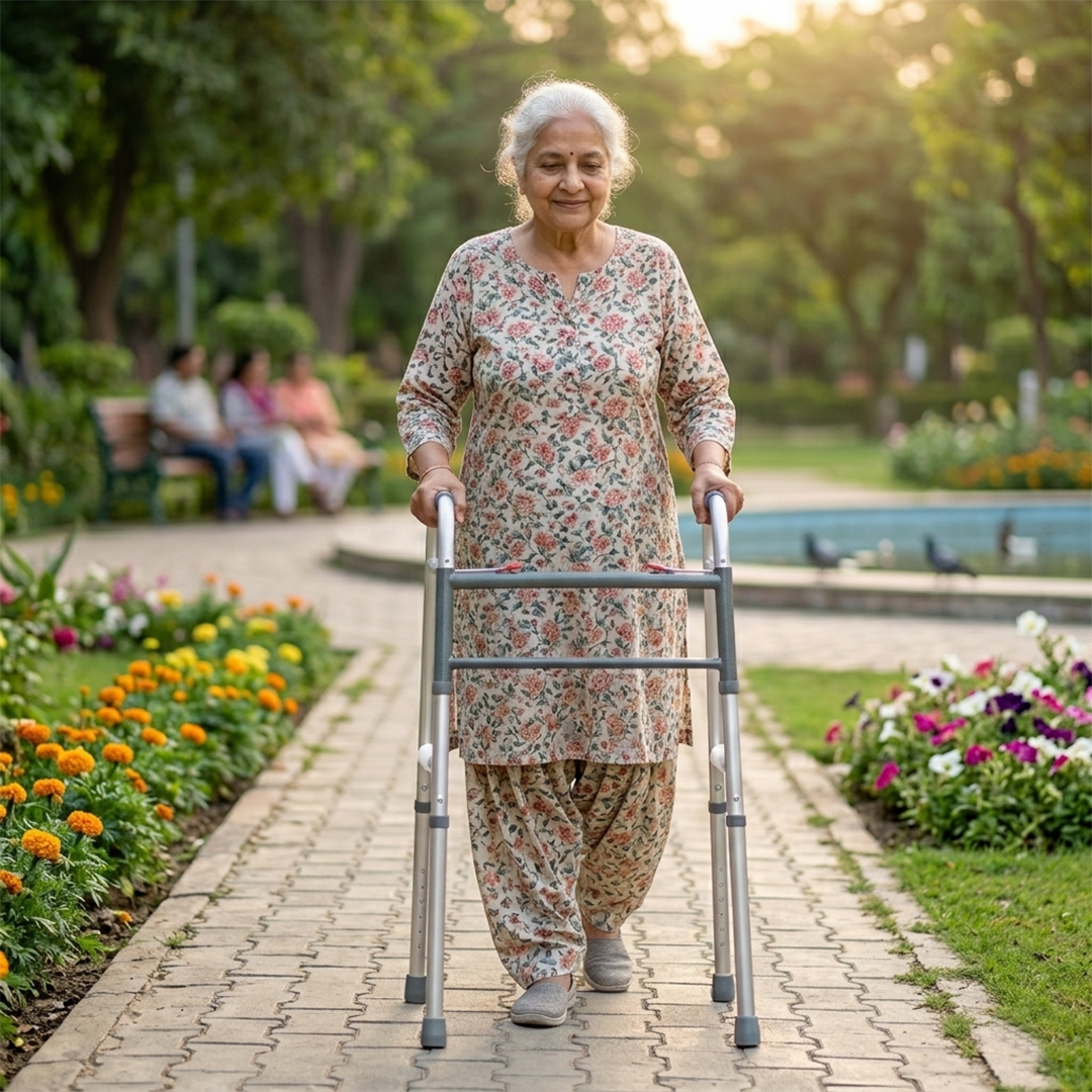 Walker for patient | Walker for heavy patients foldable | Foldable walker double pin lock
