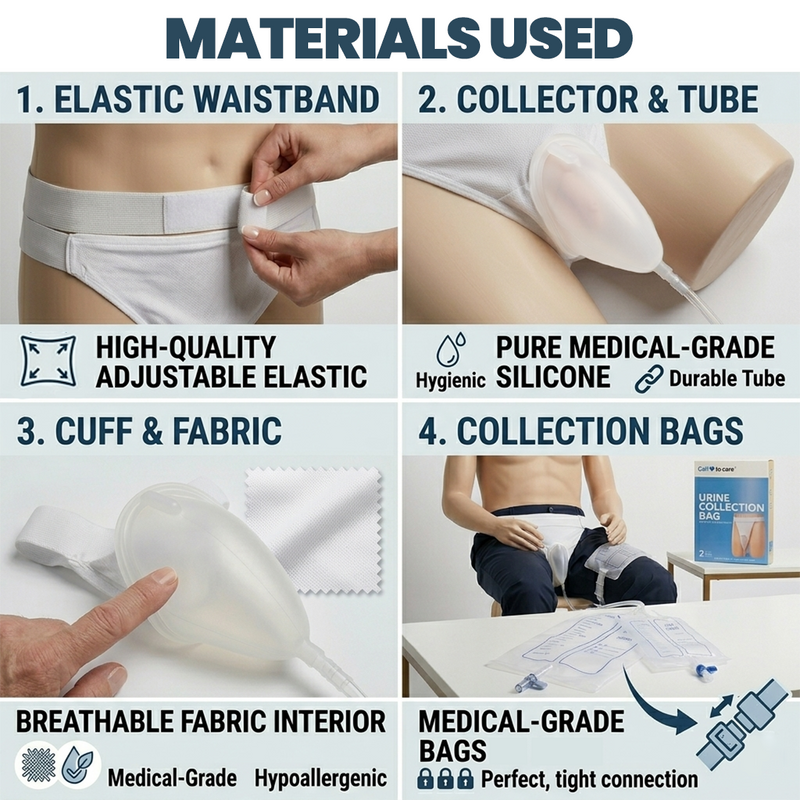 Call to care Silicone Urine Collection Bag reusable with 2 Bags 2000ml & 1000ml