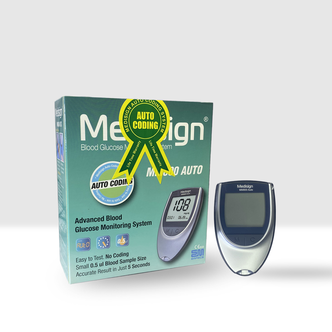 Medisign Advanced Blood Glucose Monitoring System, MM800 Auto | Medisign Glucometer MM800 Auto with 10 strips Lifetime warranty