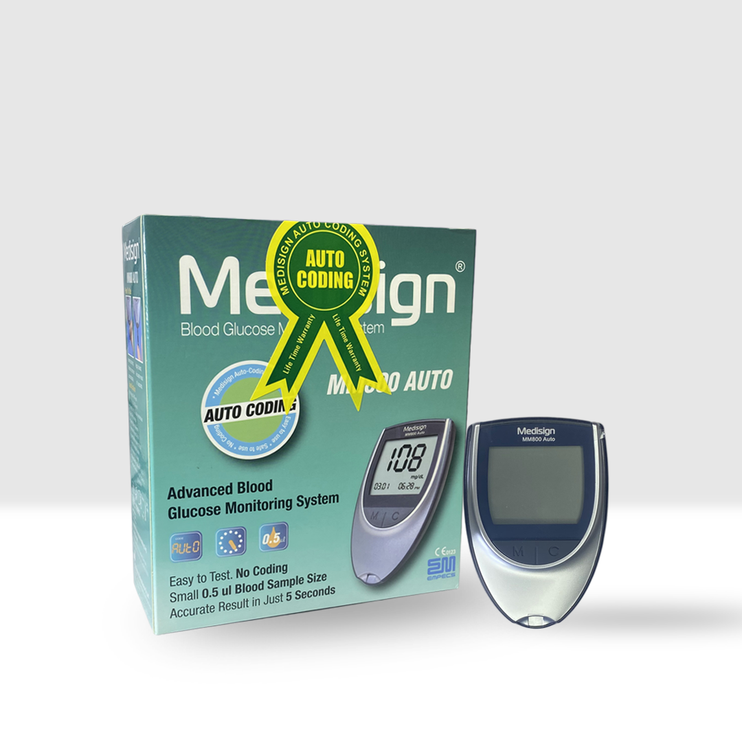 Medisign Advanced Blood Glucose Monitoring System, MM800 Auto | Medisign Glucometer MM800 Auto with 10 strips Lifetime warranty