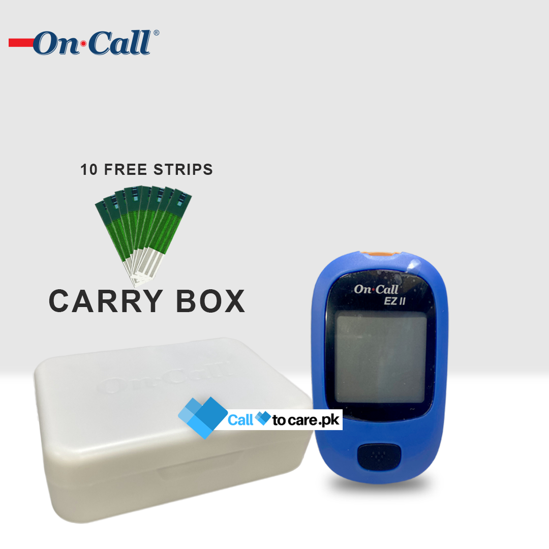 On Call EZ II Glucometer | On Call Glucometer with 10 free strips | On Call Glucometer with 5 years Warranty