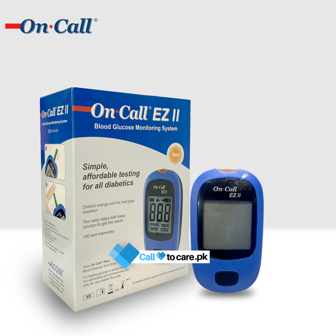 On Call EZ II Glucometer | On Call Glucometer with 10 free strips | On Call Glucometer with 5 years Warranty